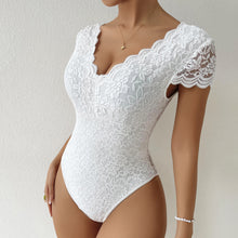 Load image into Gallery viewer, 2023Summer New European and American Solid Color Lace See-through DeepVBackless Niche Design Jumpsuit10512