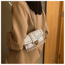 Load image into Gallery viewer, Transparent Rivet Bag Women2023New Women&#39;s Shoulder Messenger Bag Trendy Versatile Chain Bag Cross-Border Small Square Bag