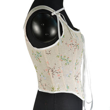 Load image into Gallery viewer, 21639French Style Floral Lace-up Fishbone Corset Short VestBustier CropEarly Spring New